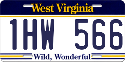 WV license plate 1HW566