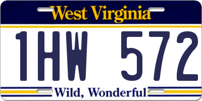 WV license plate 1HW572