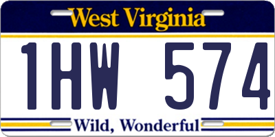WV license plate 1HW574