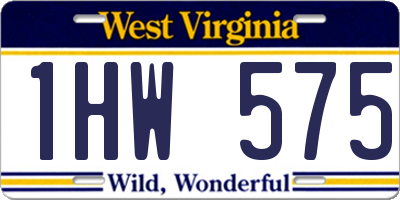 WV license plate 1HW575