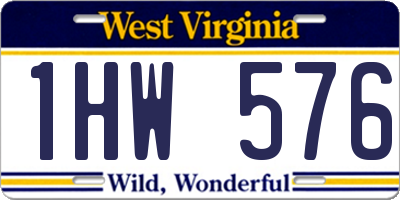 WV license plate 1HW576