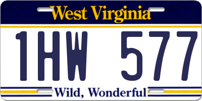 WV license plate 1HW577