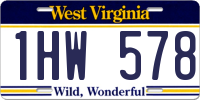 WV license plate 1HW578
