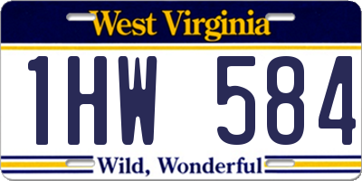 WV license plate 1HW584