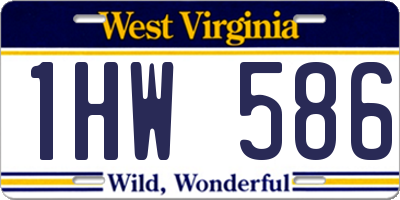 WV license plate 1HW586