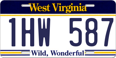 WV license plate 1HW587