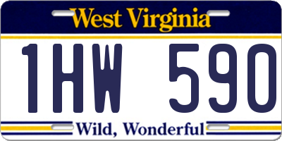 WV license plate 1HW590