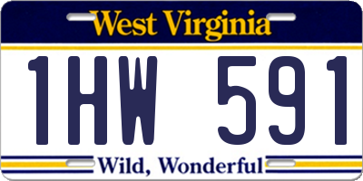 WV license plate 1HW591