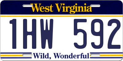 WV license plate 1HW592