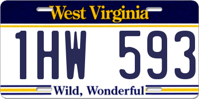 WV license plate 1HW593