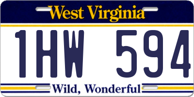 WV license plate 1HW594