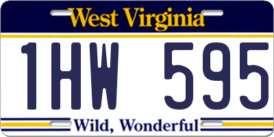 WV license plate 1HW595