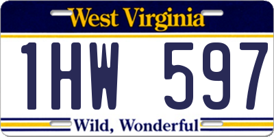 WV license plate 1HW597