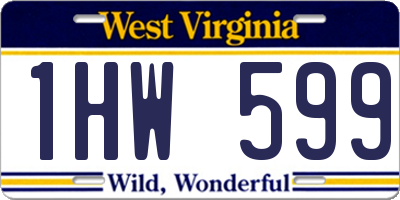 WV license plate 1HW599