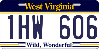 WV license plate 1HW606