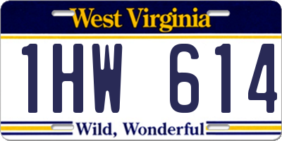 WV license plate 1HW614