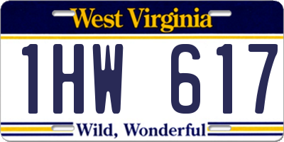 WV license plate 1HW617