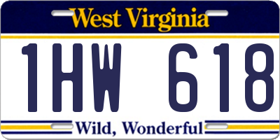 WV license plate 1HW618