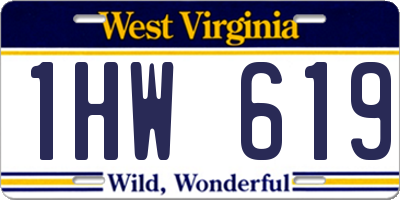 WV license plate 1HW619