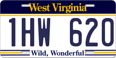 WV license plate 1HW620