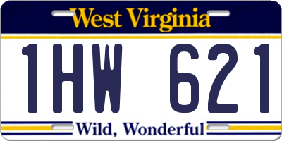 WV license plate 1HW621