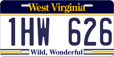 WV license plate 1HW626