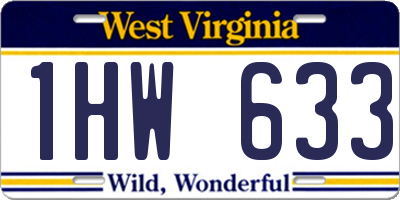 WV license plate 1HW633