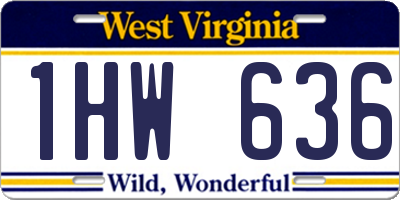 WV license plate 1HW636