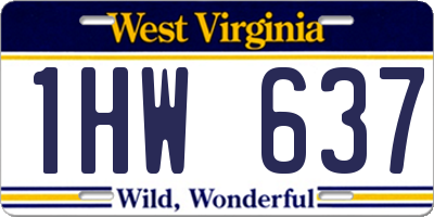 WV license plate 1HW637