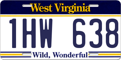 WV license plate 1HW638