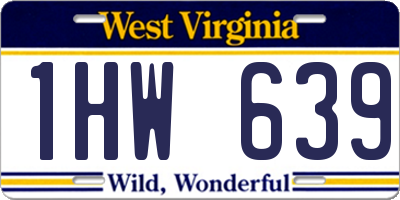 WV license plate 1HW639