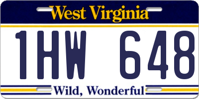 WV license plate 1HW648