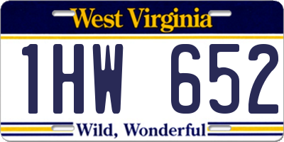 WV license plate 1HW652