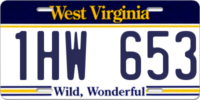 WV license plate 1HW653