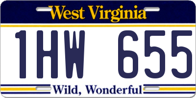 WV license plate 1HW655