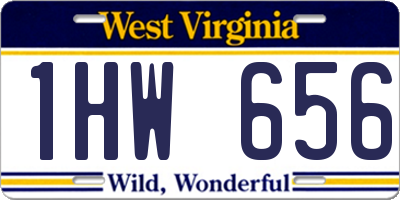 WV license plate 1HW656