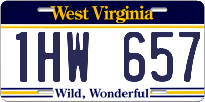 WV license plate 1HW657