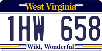 WV license plate 1HW658