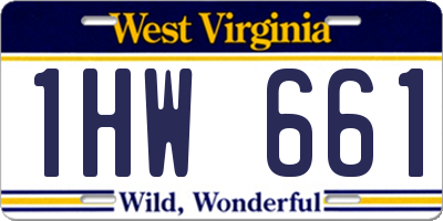 WV license plate 1HW661