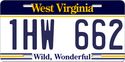 WV license plate 1HW662