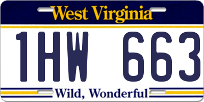 WV license plate 1HW663