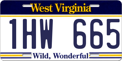 WV license plate 1HW665