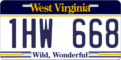 WV license plate 1HW668