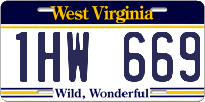 WV license plate 1HW669