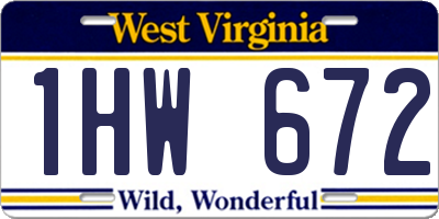WV license plate 1HW672