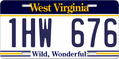 WV license plate 1HW676