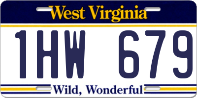WV license plate 1HW679