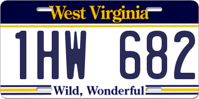 WV license plate 1HW682