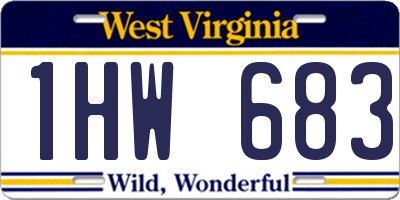 WV license plate 1HW683