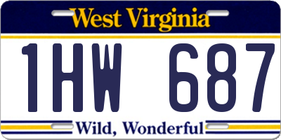 WV license plate 1HW687